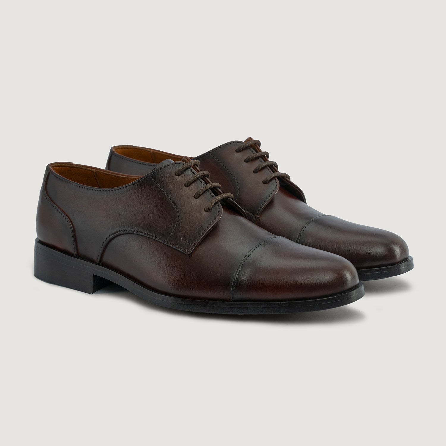 Attorney Derby Brown Leather Shoes StudGuard For Men – The Jacket Maker