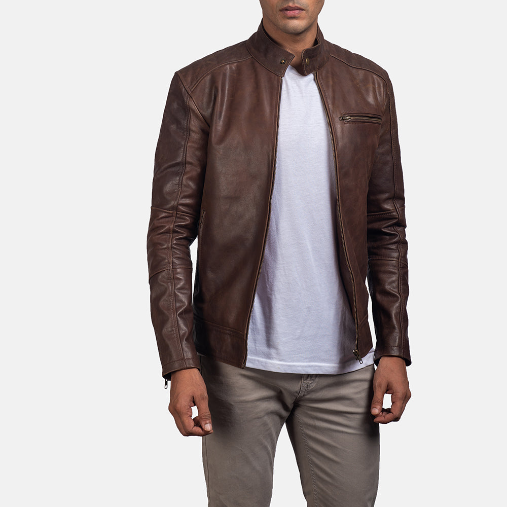 Leder jacket low price deals