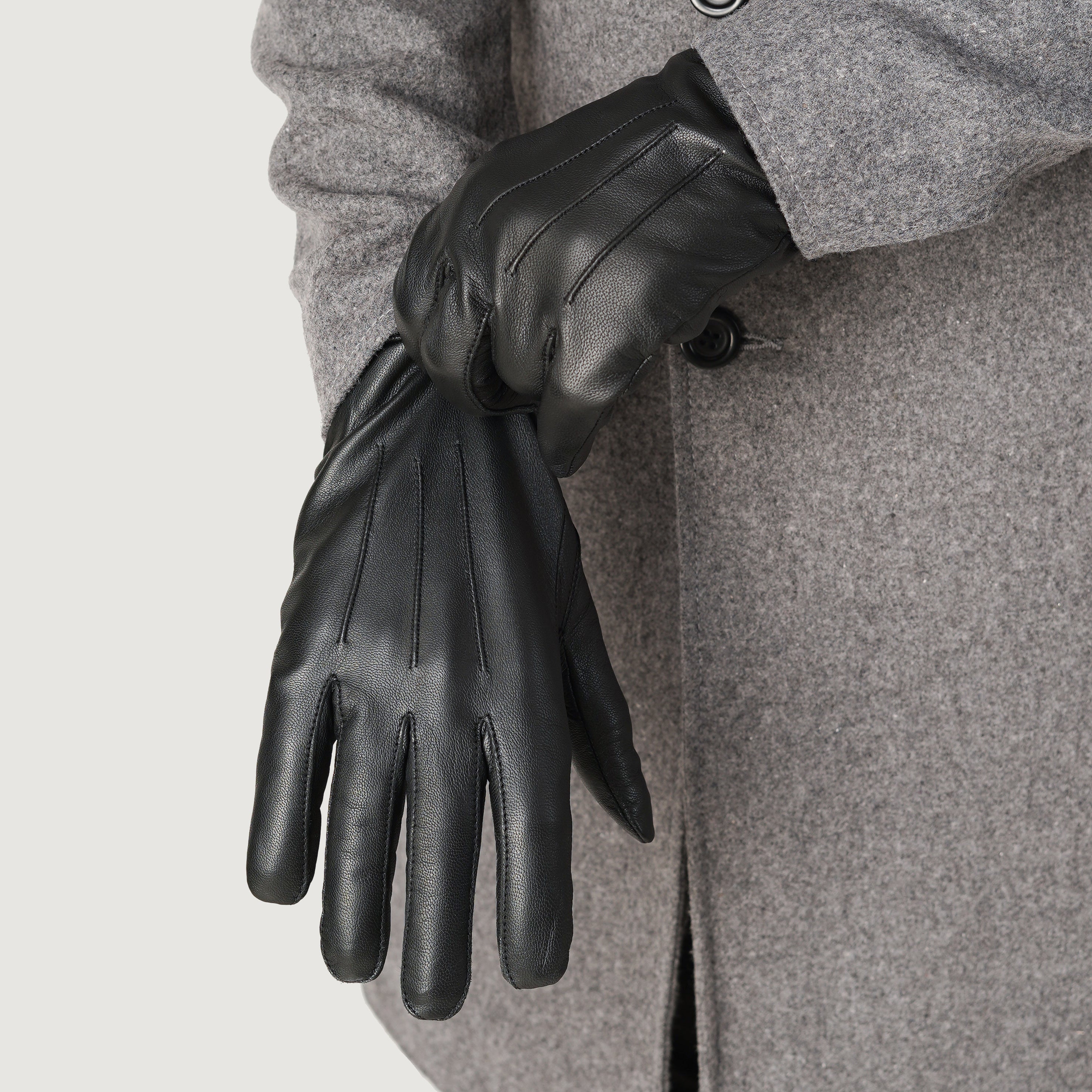 Ralph Black Leather Dress Gloves For Men - The Jacket Maker Italy Ralph Black Leather Dress Gloves For Men - The Jacket Maker Italy